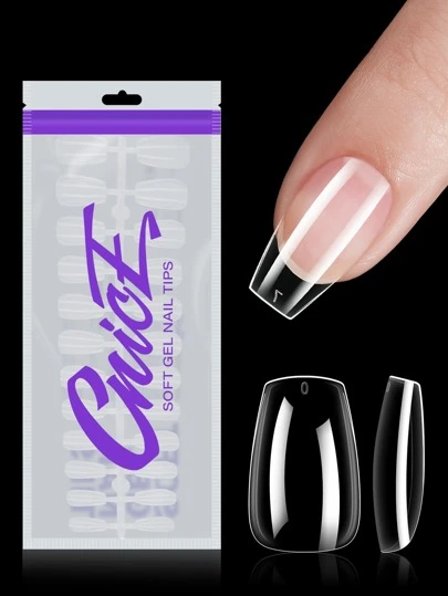 192pcs Short Coffin Shape False Nail Tips, 12 Sizes Transparent Nail Tips, Perfect For Nail Extension And Diy At Home Press On Nails Nail Supplies