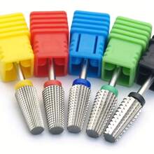 5 件碳化钨电动指甲钻头，指甲碳化物 3 合 1 钻头 - 去除丙烯酸或硬凝胶，3/32 英寸柄尺寸适用于电动指甲锉机，