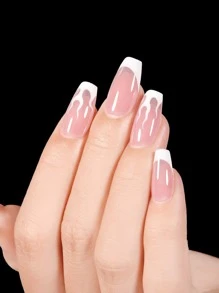 192 chiếc đầu móng tay giả hình quan tài ngắn, đầu móng tay trong suốt 12 kích cỡ, hoàn hảo để nối dài móng tay và tự làm tại nhà Dụng cụ làm móng tay tại nhà - Trong sáng - Xem 5