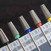 5 件碳化钨电动指甲钻头，指甲碳化物 3 合 1 钻头 - 去除丙烯酸或硬凝胶，3/32 英寸柄尺寸适用于电动指甲锉机，