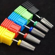 5 件碳化钨电动指甲钻头，指甲碳化物 3 合 1 钻头 - 去除丙烯酸或硬凝胶，3/32 英寸柄尺寸适用于电动指甲锉机，