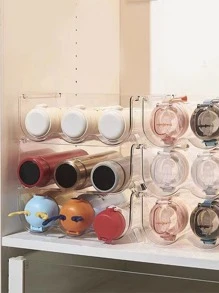 Cốc Nước Trong Suốt Nhiều Lớp Giá Đựng Đồ, Sáng Tạo Có Thể Xếp Chồng Cốc, Chống Bụi Hộ Gia Đình Sắp Xếp Lưu Trữ Cho Cốc Cách Nhiệt - Trong sáng - Xem 3