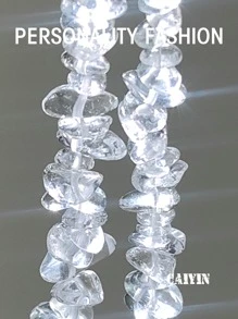 1 dây đeo điện thoại pha lê trắng thời trang DIY - trắng - Xem 3