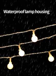 1pc Led Fairy Light String With Ball Shaped Bulbs, Battery Operated, Suitable For Home Decoration, Bedroom, Balcony, Camping Tent, Wedding - Yellow - View 7