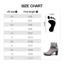 Women's Booties With Chunky Stacked Heel Ladies Ankle Boots - Grey - View 7