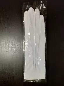 1雙中性白色聚酯三桿分指手套，男司機或協議手套，適用於工業、安全鑽等 - 白色 - 查看 9