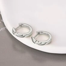 1 對女士莫桑石環形耳環 925 純銀 2.5 毫米圓形切割莫桑石耳環 D 顏色 Vvs1 簡約耳環,帶有 Gra 證書 送給女士的珠寶禮物 - 銀色 - 查看 5