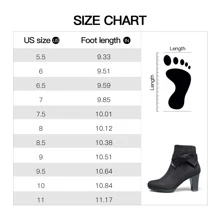 Women's Booties With Chunky Stacked Heel Ladies Ankle Boots - Black - View 7