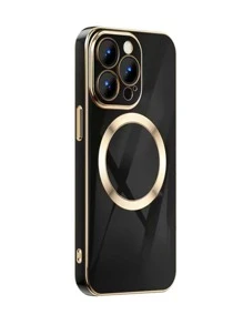 Màu thuần 6D Từ tính Đen Ốp lưng & bao da điện thoại - màu đen - Xem 3