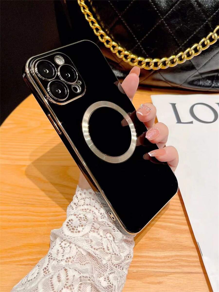 Màu thuần 6D Từ tính Đen Ốp lưng & bao da điện thoại - màu đen - Xem 1