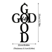 1pc Black God Is Good Cross Metal Art Wall Decor - Black - View 4