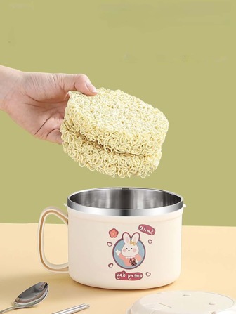 Instant Noodle Bowl Stainless Steel Large-Capacity Instant Noodle Bowl Dormitory Student Instant Noodle Bowl With Lid And Drainable Instant Noodle Bowl Bento Box Canteen Lunch Box Office Worker With Lid Lunch Box With Handle (Free Chopsticks, Spoon, Fork) Instant Noodle Bowls Are Suitable For Student Dormitories During The School Season, Office Workers, Picnics, Canteens, Children's Bowls, Etc. School Supplies,Christmas Gift