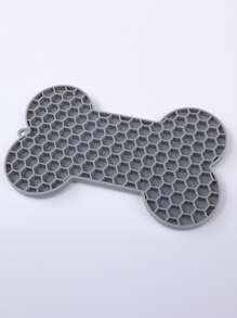 1 pieza hueso tipo de silicona paliza Alfombra perro lento alimento lento alimento de mascota de mascota lento alimentación Alfombra naranja gris al azar pelo