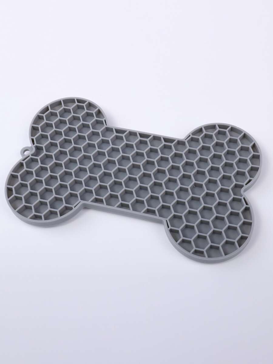 1 pieza hueso tipo de silicona paliza Alfombra perro lento alimento lento alimento de mascota de mascota lento alimentación Alfombra naranja gris al azar pelo