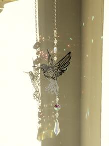 带棱镜的水晶捕光器悬挂窗户捕光器装饰室内彩虹制作器装饰品蜂鸟棱镜捕光器礼物，1 件装，万圣节、幽灵、秋季、假日、节日、家居装饰、房间装饰、墙壁装饰