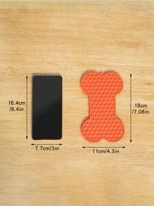 1 pieza hueso tipo de silicona paliza Alfombra perro lento alimento lento alimento de mascota de mascota lento alimentación Alfombra naranja gris al azar pelo