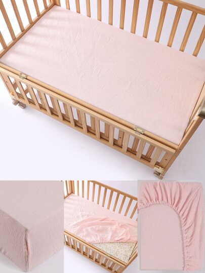 1pc White Baby Crib Sheet Soft And Breathable Cradle Bedding Sheet Love Valentine