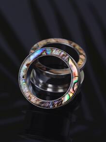 1對耳朵不銹鋼耳朵隧道測量延伸器擴耳器穿孔 - 空心 - 查看 1