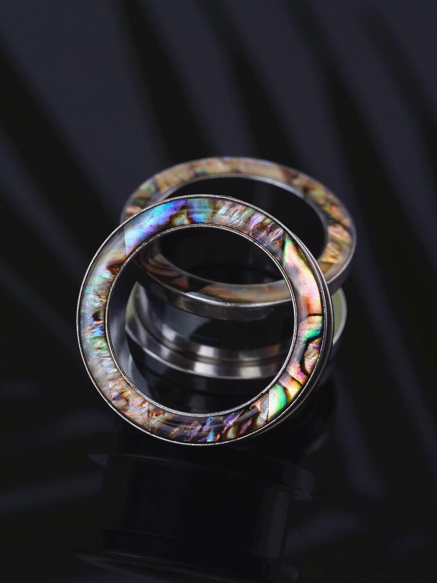 1對耳朵不銹鋼耳朵隧道測量延伸器擴耳器穿孔 - 空心 - 查看 1