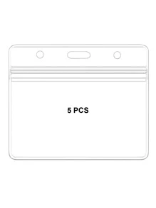 5pcs Horizontal Transparent Waterproof Card Holder Back To School - Clear - View 1