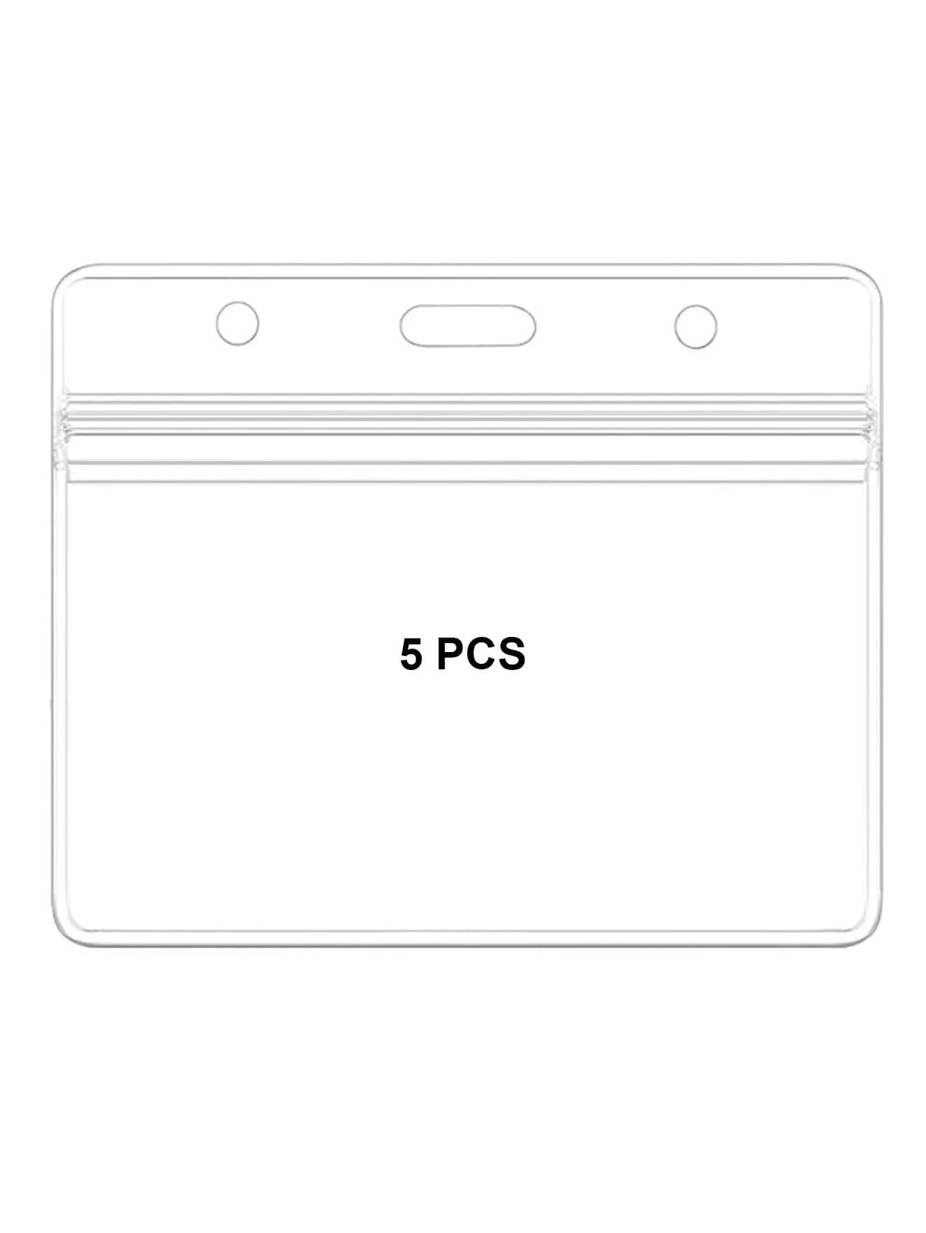 5pcs Horizontal Transparent Waterproof Card Holder Back To School - Clear - View 1