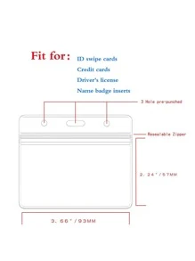 5pcs Horizontal Transparent Waterproof Card Holder Back To School - Clear - View 4