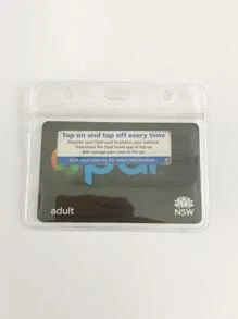 5pcs Horizontal Transparent Waterproof Card Holder Back To School - Clear - View 5