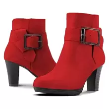 Botas de moda de mujer - Rosa Roja - Ver 3