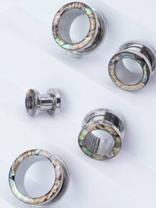 1對耳朵不銹鋼耳朵隧道測量延伸器擴耳器穿孔 - 空心 - 查看 4