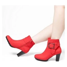 Botas de moda de mujer - Rosa Roja - Ver 4