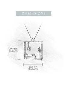 1件頸掛吊墜，魅力慵懶貓咪在家裡，女士S925純銀中帶亞馬遜石項鍊，情人節華麗手工精美女士飾品禮物 - 銀色 - 查看 6