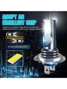 2入組汽車霧燈 H7 H4 H11 Led 霧燈 9005 9006 汽車行駛燈泡 H1 H3 燈 - 白色 - 查看 4