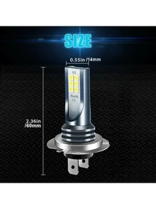 2入組汽車霧燈 H7 H4 H11 Led 霧燈 9005 9006 汽車行駛燈泡 H1 H3 燈 - 白色 - 查看 3