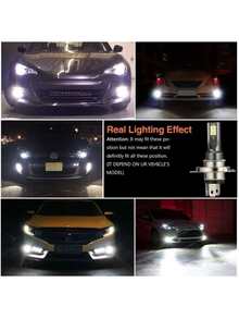 2入組汽車霧燈 H7 H4 H11 Led 霧燈 9005 9006 汽車行駛燈泡 H1 H3 燈 - 白色 - 查看 5