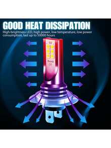 2入組汽車霧燈 H7 H4 H11 Led 霧燈 9005 9006 汽車行駛燈泡 H1 H3 燈 - 白色 - 查看 10