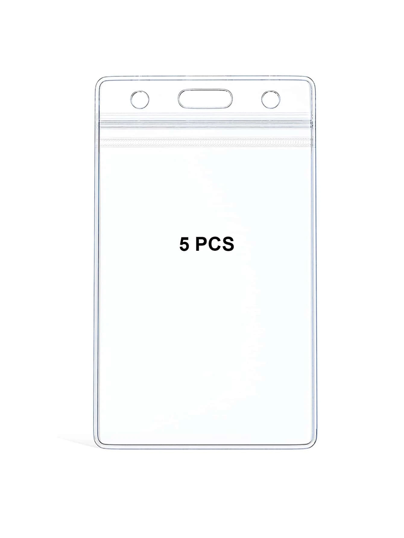 5pcs Vertical Transparent Waterproof Id Card Holders Back To School - Clear - View 1
