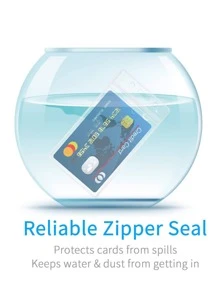 5pcs Vertical Transparent Waterproof Id Card Holders Back To School - Clear - View 3