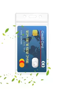 5pcs Vertical Transparent Waterproof Id Card Holders Back To School - Clear - View 5