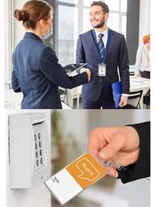 5pcs Vertical Transparent Waterproof Id Card Holders Back To School - Clear - View 6