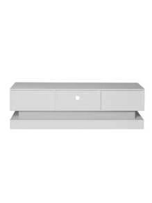 51.18inch Morden Wood TV Stand For Up To 55 Inch TV, LED Lights TV Stand Cabinet, High Glossy Entertainment Center With DVD Shelf For Living Room Bedroom Lounge Room, White - 白色 - 查看 5