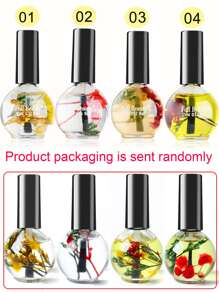 FULL BEAUTY 4 件裝指甲角質層油 15 毫升植物乾花營養油保濕防倒刺指甲邊緣手指指甲護理工具 - 彩色 - 查看 6