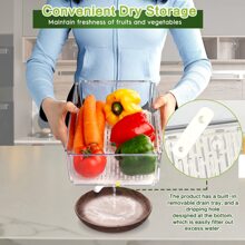 TAIMASI 14 Pack Fridge Organizer, Stackable Refrigerator Organizer Bins With Lids, Fridge Organizers And Storage Containers For Fruit, Vegetable, Food, Drinks, Cereals, Clear | Perfect For Thanksgiving, Christmas, New Year's, Easter, And Mother's Day Kitchen Organization - Clear - View 6