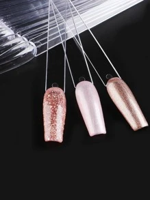 50 piezas Abanico transparente uña palos con aro largo ataúd en forma de falso Manicura punta práctica polaco color exhibición UV gel manicura suministrar