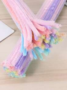 100入組隨機色馬卡龍扭結竿,幼兒園DIY玩具 - 彩色 - 查看 7