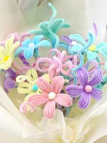 100入組隨機色馬卡龍扭結竿,幼兒園DIY玩具 - 彩色 - 查看 4