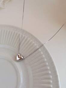 1 Miếng Thời trang Bạc nguyên chất Hình vẽ trái tâm Dây chuyền Đối với phụ nữ Mặc hàng ngày - Vòng cổ - Xem 4