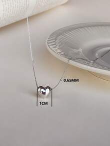 1 Miếng Thời trang Bạc nguyên chất Hình vẽ trái tâm Dây chuyền Đối với phụ nữ Mặc hàng ngày - Vòng cổ - Xem 2