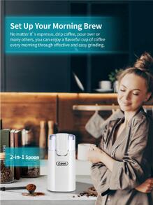 Gevi One-Touch Button Electric Coffee Grinder Stainless Steel Blade Grinder For Coffee Espresso Latte Mochas, Noiseless Operation - White - View 8
