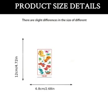 5入組孩子們夜光臨時紋身貼,持久動物和恐龍貼紙 - 彩色 - 查看 4