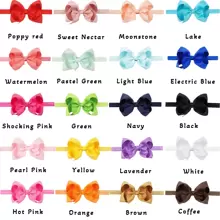 20pcs 20 Color 4-Inch Ribbon Bow Headbands For Kids Love Valentine - Multicolor - View 2